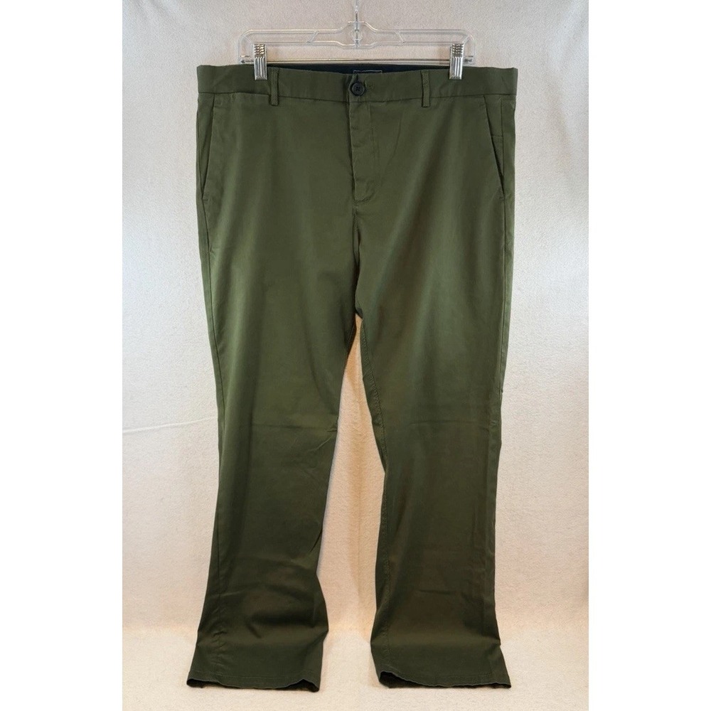 7 Diamonds Pants Men's 36x31* Green Parker Chino Performance Straight Golf - Picture 3 of 9